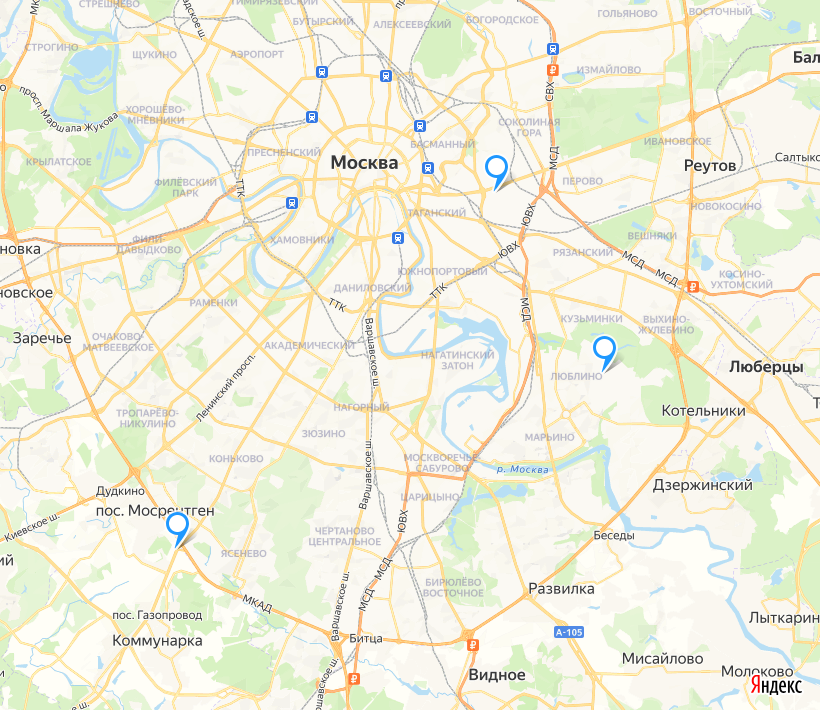 Карта торговых объектов